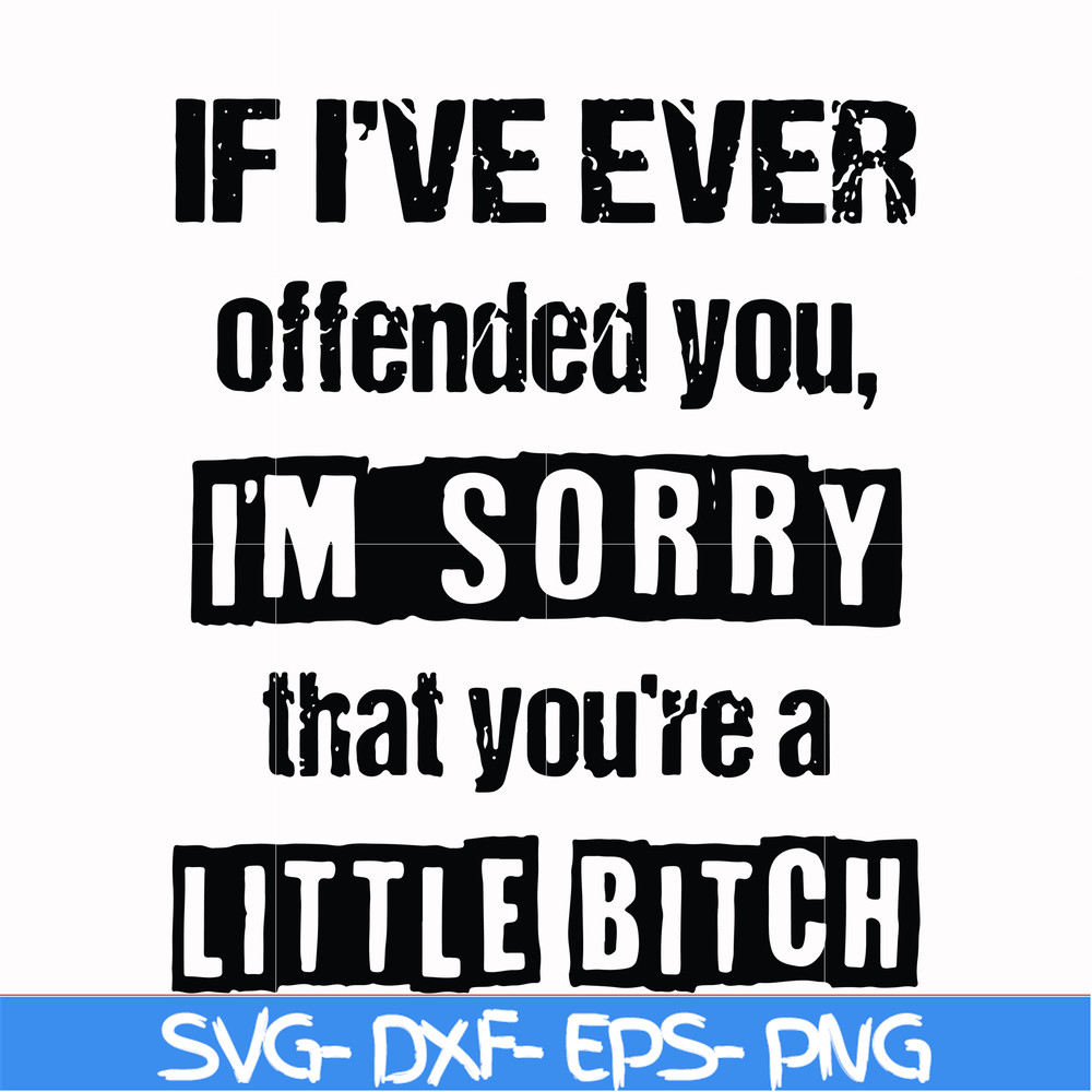 FN000663-If I've ever offended you Im sorry that you're a little bitch svg, png, dxf, eps file FN000663.jpg