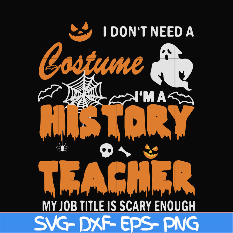HLW0115-I don’t need a costume I’m a music teacher my job title is scary enough halloween svg, png, dxf, eps digital file HLW0115.jpg