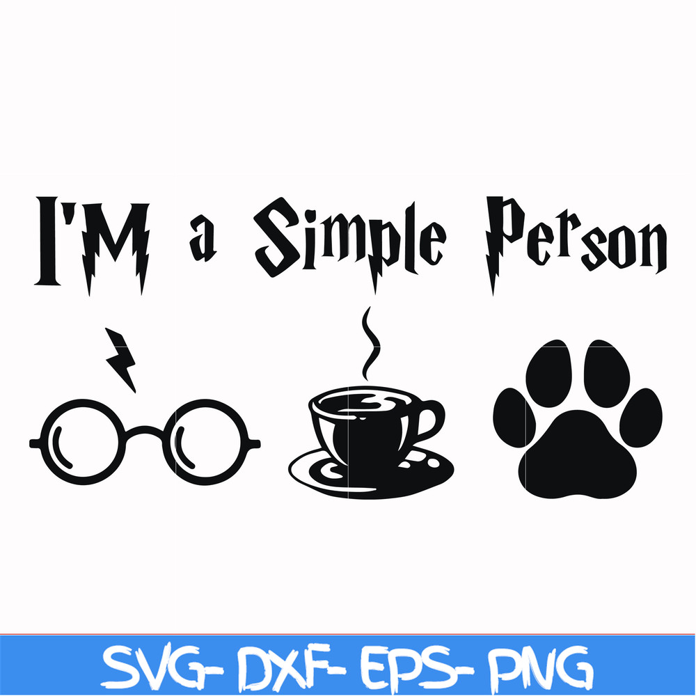 HRPT00027-I'm a simple person svg, png, dxf, eps file HRPT00027.jpg