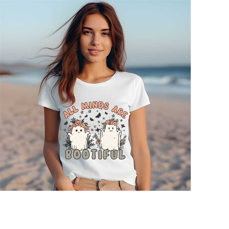 All Minds Are Bootiful Halloween School Tshirt, Fall Vintage Ghost Sweatshirt, Halloween Pumpkin Tshirt, Spooky Season T.jpg