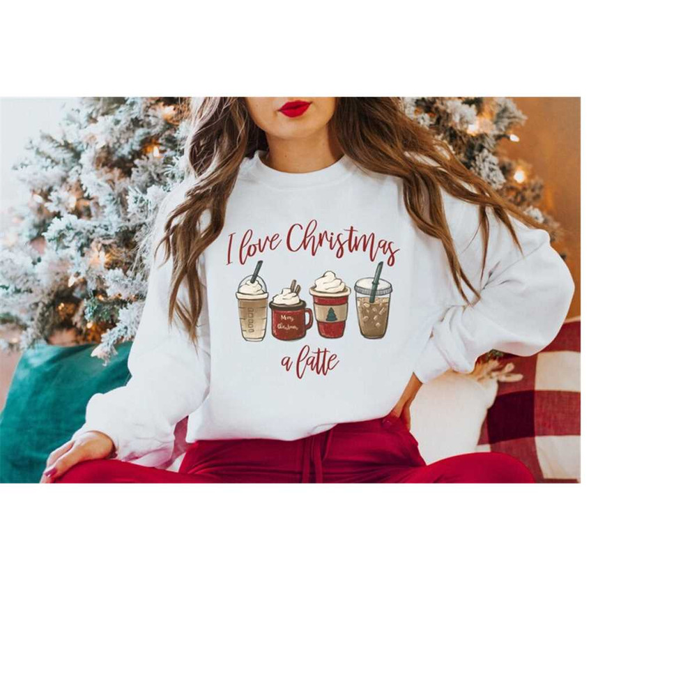 Christmas Coffee Sweatshirt, Cute Christmas Sweatshirt, Christmas Sweater, Christmas Sweatshirt for Women, Cozy Holiday 2.jpg