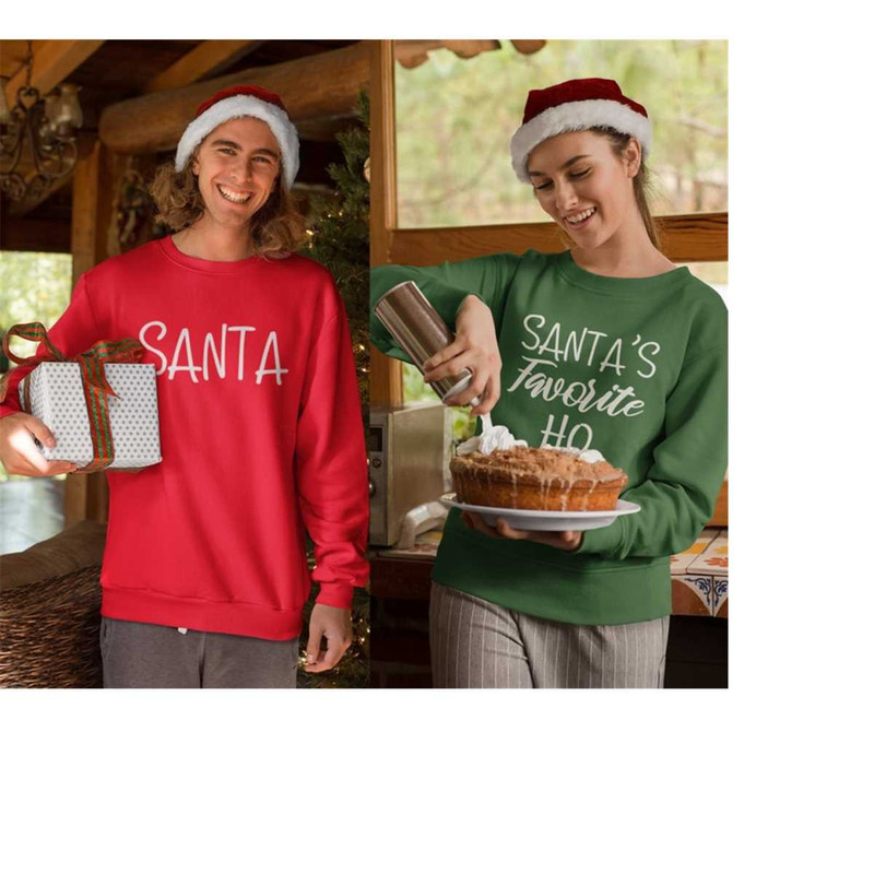 Christmas Couple Sweaters set, Couples Winter Sweatshirts, Funny Christmas Sweater, Christmas Jumper, Hubby Wifey Sweate.jpg