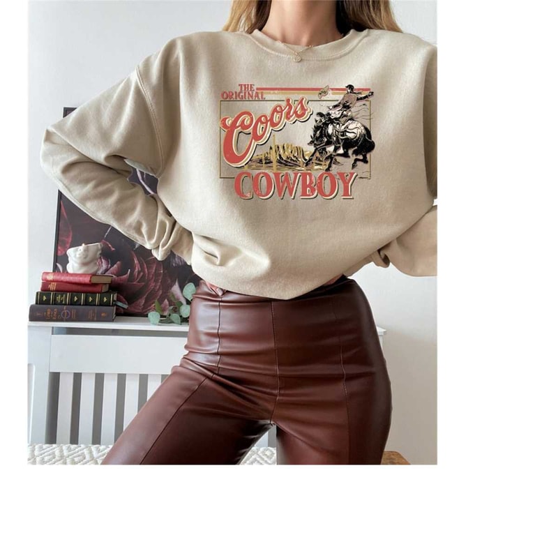Coors Original Cowboy Heather Colors Sweatshirt, Heather Colors Western Hoodie, Rodeo Sweater, Original Coors Sweatshirt.jpg