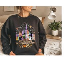 disney castle halloween sweatshirt, mickeys not so scary halloween party shirt, mickey  friends skeleton shirt, magic