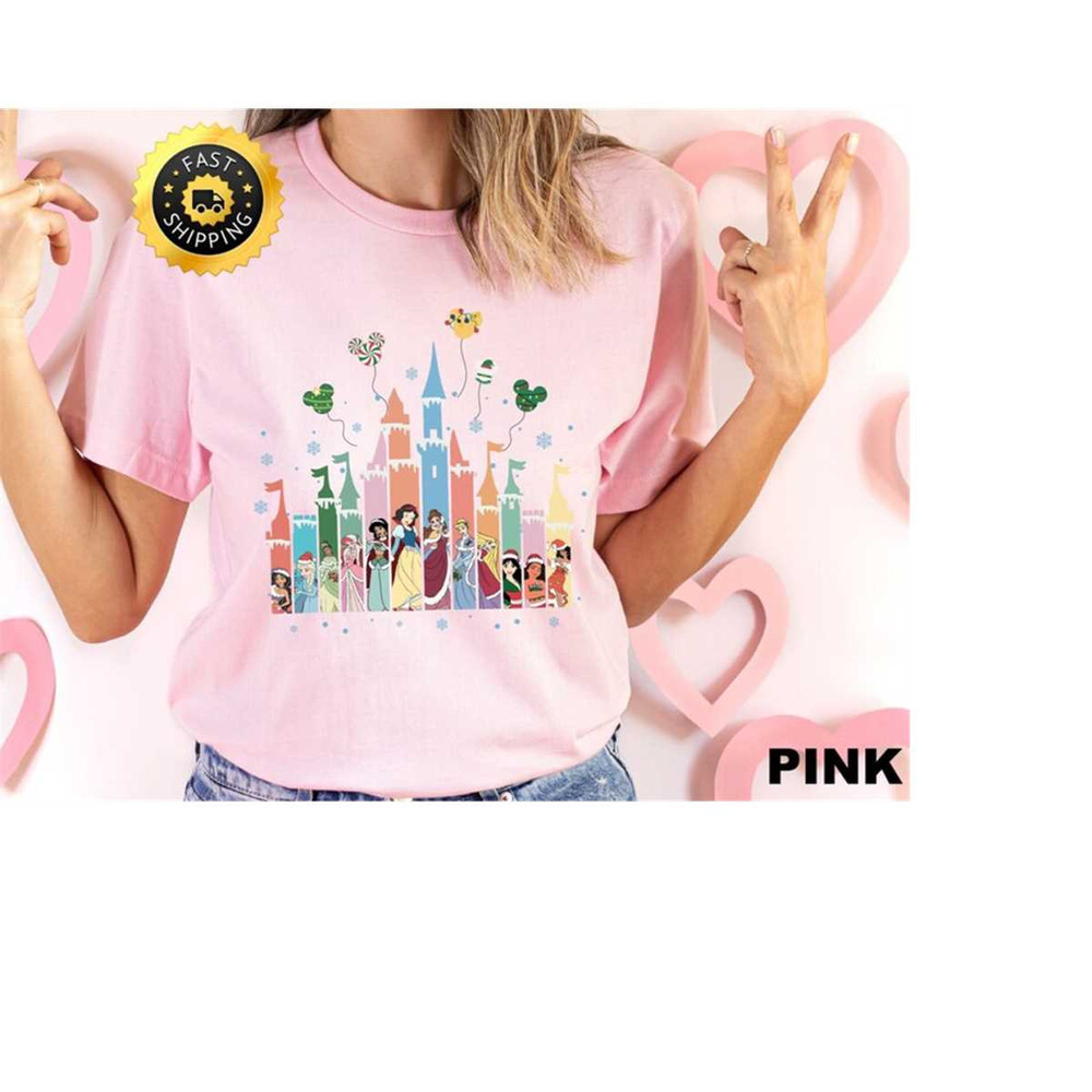 Disney Christmas Princess castle shirt, Disney Princess Tee, Disney Christmas Friend Gift, Xmas Trip shirt,Christmas Pri.jpg