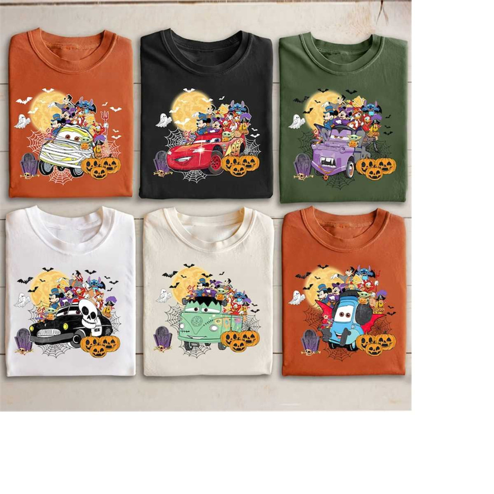 Disney Mickey And Friends Lightning McQueen Car Halloween Sweatshirt, Disney Halloween Pumpkin Shirt, Disney Pixar Cars.jpg