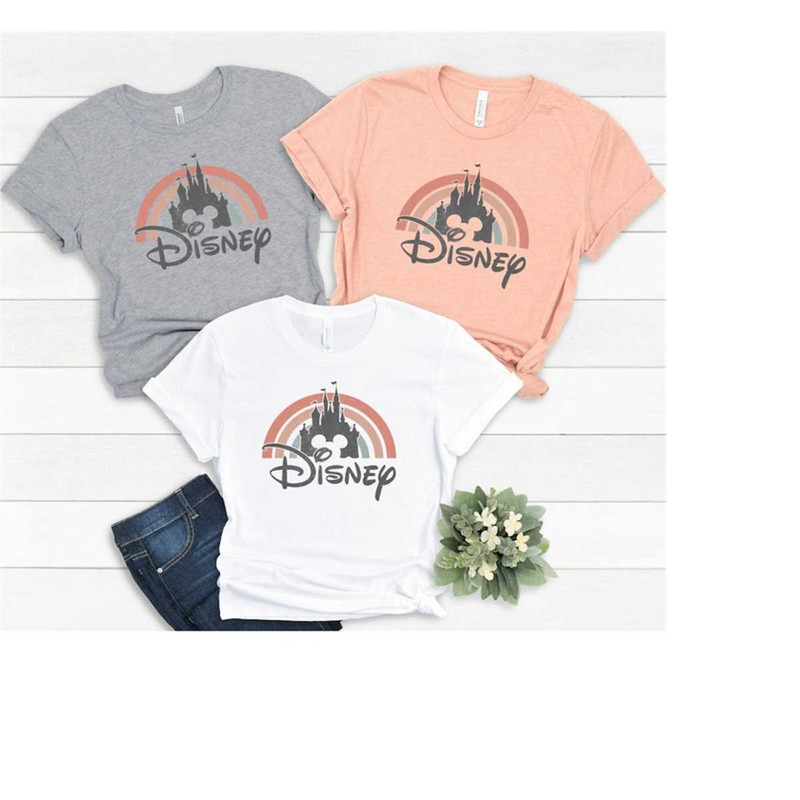 Disney Rainbow Castle Shirt, Disney Castle Shirt, Disney Family Shirt, Disney Retro Shirt,Disneyworld Shirt, Disneyland.jpg