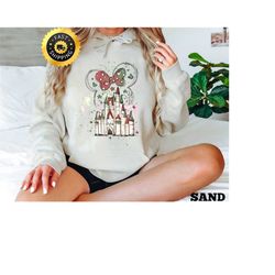 disney watercolor castle sweatshirt, disney minnie castle hoodie, disney family vacation tee, disney trip gift, disney m