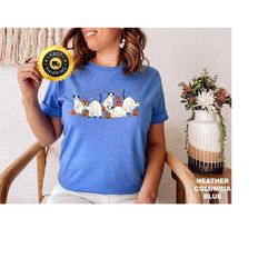 halloween cat shirt, pumpkin ghost cat shirt,cute halloween cats tee, halloween black cat gift, spooky season ghost cats