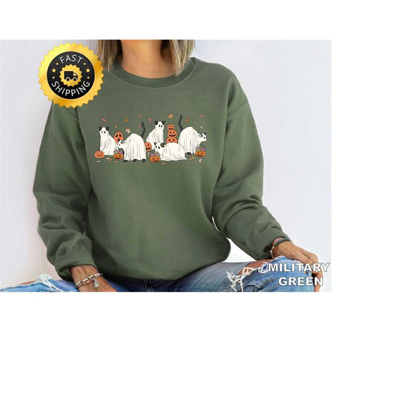 Halloween Cat Sweatshirt, Pumpkin Ghost Cat Sweatshirt, Cute Halloween Cats Hoodie, Halloween Black Cat Gift,Spooky Seas.jpg