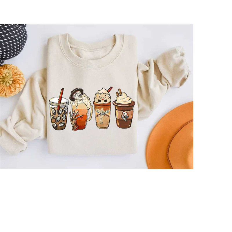 Halloween Coffee Sweatshirt, Horror Killers Coffee T-shirt, Skull Coffee Cup Shirt, Skeleton Coffee Cups Sweatshirt, Hal.jpg