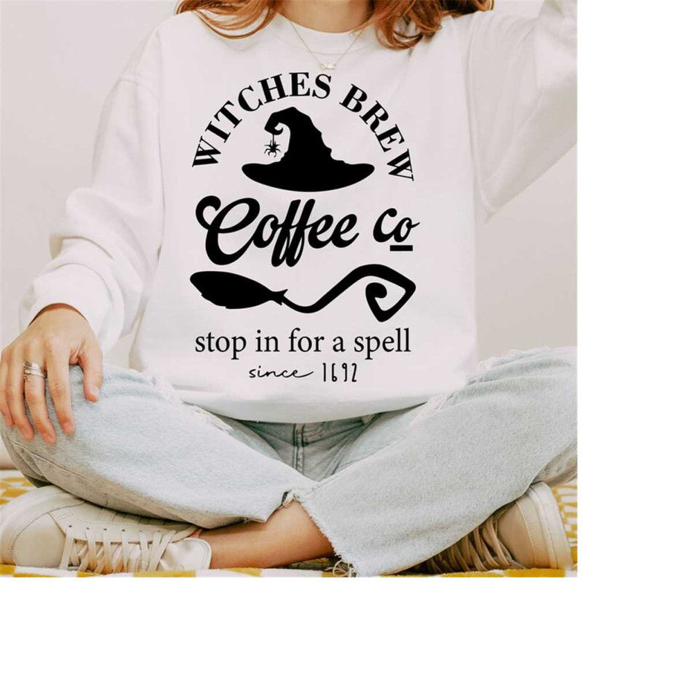 Halloween Coffee Witches Brew Tshirt, Sanderson Sisters Sweatshirts, Fall Shirts, Halloween Outfits,Halloween Funny Shir.jpg