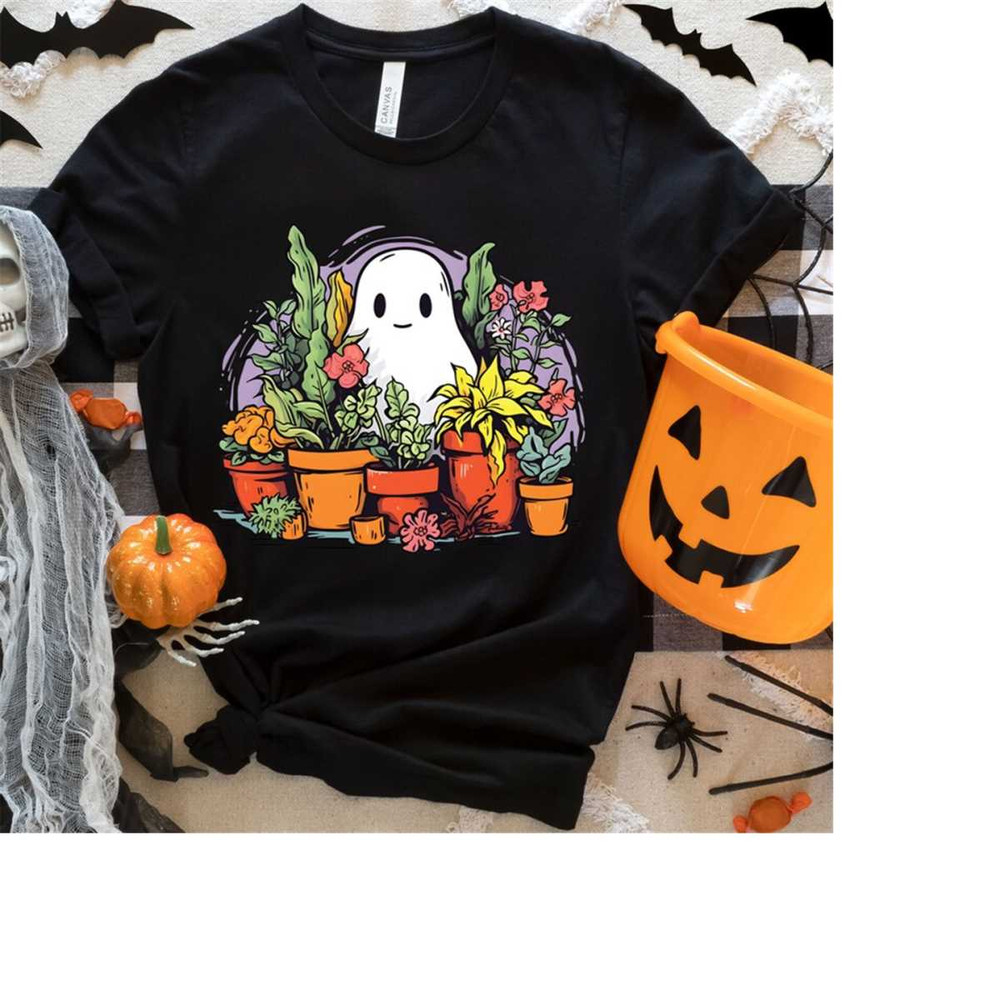 Halloween Cute Ghost Plant Tshirt, More Plant Sweatshirt, Halloween Plants Sweatshirt, Halloween Garden Plant Lover Shir.jpg