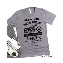 biker uncle shirt, personalized uncle shirt, motorcycle gift for uncle, shirt with kids names, fathers day shirt, birthd