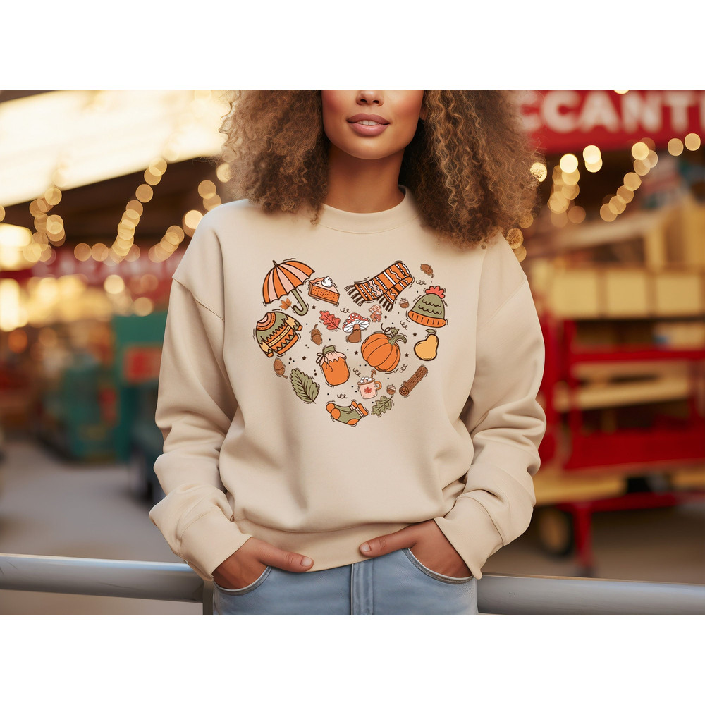 Retro Love Fall Pumpkin Leaves Shirt, Pumpkin Shirt, Fall Heart Shirt, Thanksgiving Shirt, Pumpkin Spice Tee, Teacher Fall Shirt, Autumn Tee.jpg