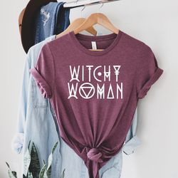 witchy woman graphic quote t-shirt, short-sleeved cotton halloween witchcraft magic tee in various colors ,wiccan shirt,