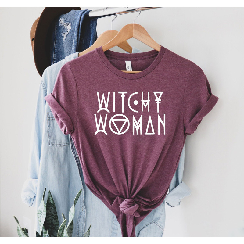Witchy Woman Graphic Quote T-Shirt, Short-Sleeved Cotton Halloween Witchcraft Magic Tee in Various Colors ,Wiccan Shirt, Gifts for Her.jpg