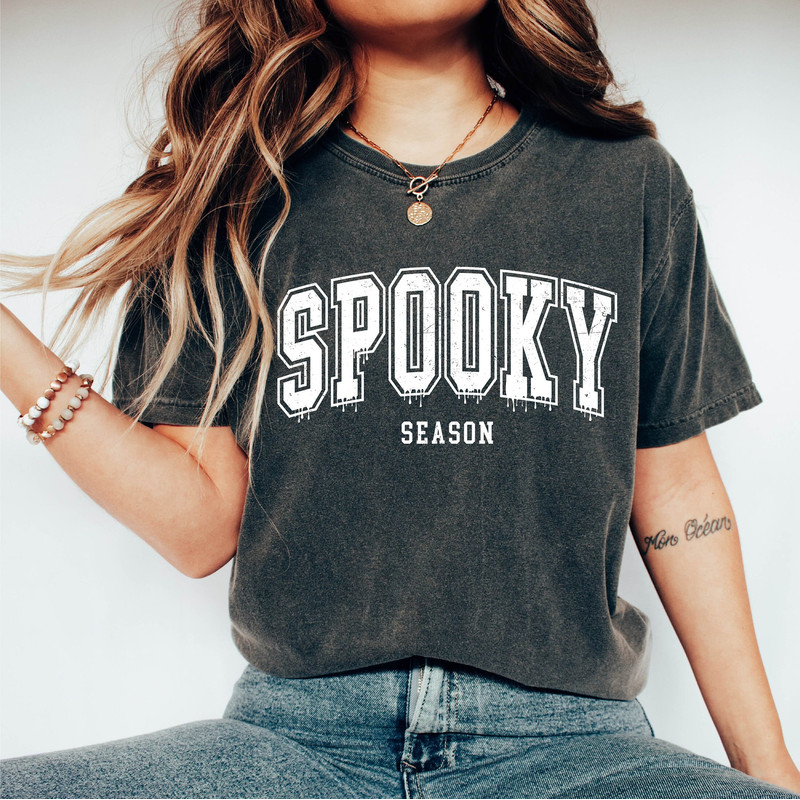 Comfort Colors®Spooky Season Shirt, Retro Spooky Shirt, Spooky Halloween Tee, Boho Halloween Shirt, Womens Fall Shirt, Ghost Tee, Fall Vibes.jpg