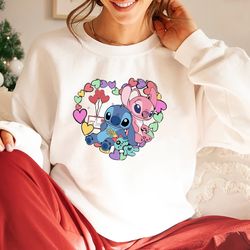 stitch valentine sweatshirt, stitch shirt, disney stitch hoodie, disney valentine's day shirt, valentine's stitch, lilo