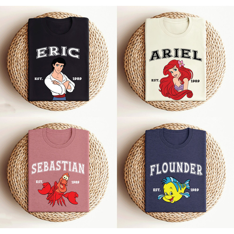The Little Mermaid With Friends Shirt, Disney T-shirt, Little Mermaid Ariel Shirt, Prince Eric Shirt, Flounder Shirt, Sebastian Shirt.jpg
