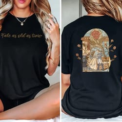 vintage tale as old as time back and front shirt, retro beauty and the beast t-shirt, disney princess sweatshirt, belle