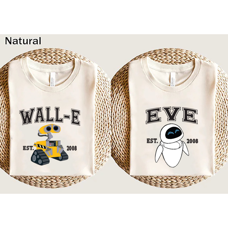 Wall-E and Eve Shirts, Wall-E and Eve Couple Shirts, Wall-E and Eve Matching Shirts, Disney Couples Shirts, Disney Trip Shirt.jpg