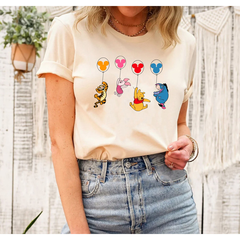 Winnie The Pooh and Friends Shirt, Winnie The Pooh Shirt, Pooh Balloons Shirt, Disney Pooh T-Shirt, Cute Pooh Bear Shirt.jpg