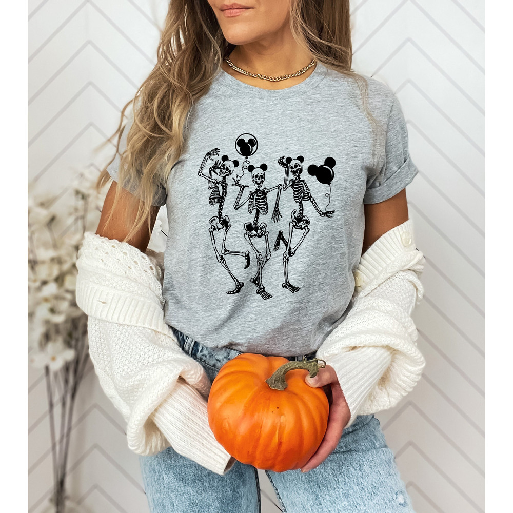 Disney Halloween Dancing Skeleton Shirt, Skeleton Mickey Ear Shirt, Funny Skeleton Shirt, Mickey Balloon Shirt, Disneyland Halloween Shirt.jpg