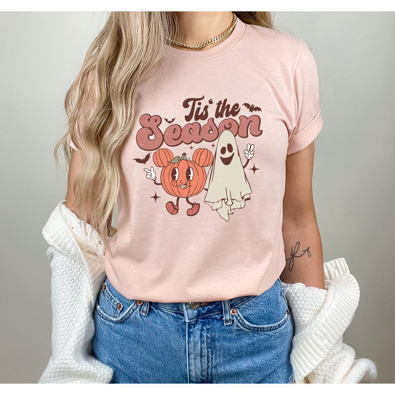 Tis The Season Shirt, Retro Halloween Shirt, Halloween Shirt, Fall Shirt, Pumpkin And Ghost Shirt, Funny Halloween Shirt, Mom Halloween Tee.jpg