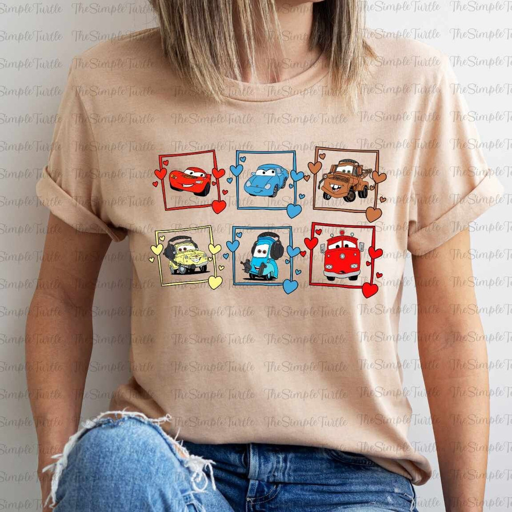 Disney Cars Lightning McQueen and Sally Carrera Shirt,Mater,Luigi,Guido,Fire Truck,Disney Cars Movie Gift Shirt, Disney Trip Shirt ,Gift Tee.jpg