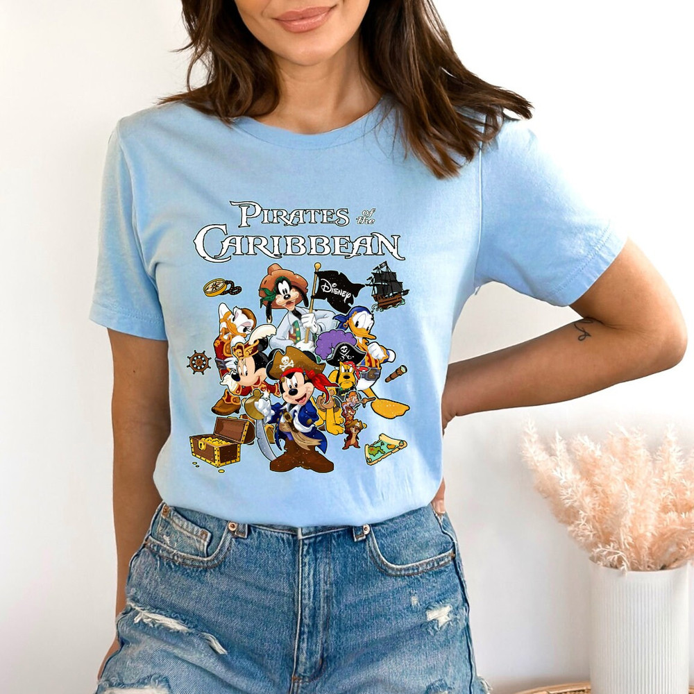 Disney Characters Pirates of the Caribbean Shirt,Mickey Minnie Pluto Goofy Donald and Daisy Duck Pirates Shirt, Disney Pirates Adventure Tee.jpg