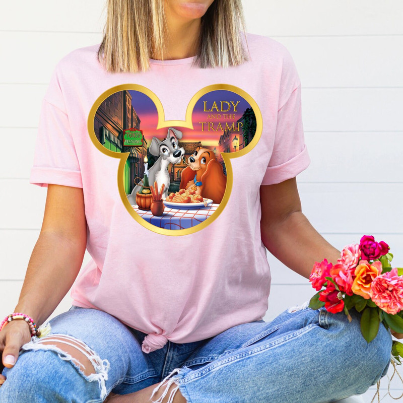 Disney Lady and the Tramp Shirt, Disney Movie Shirt,Couple Shirt, Disney Travel Shirt, Disney Adult Tee, Couple Shirt.jpg