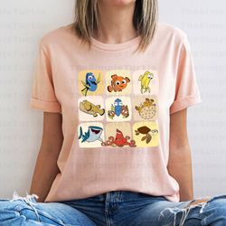 disney pixar nemo squat shirt,dory-nemo-bubbles-bloat, disney finding nemo movie shirt, disney finding dory movie shirt,