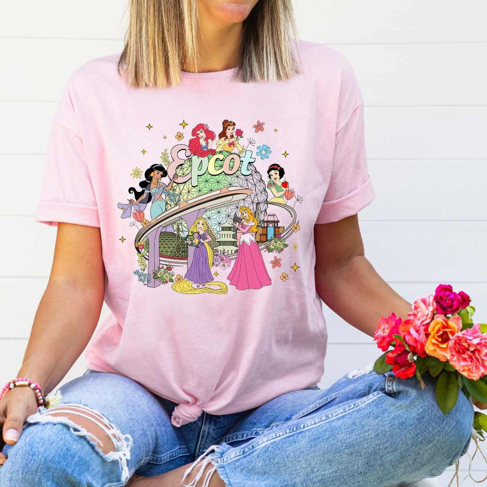 Epcot Princess Shirt, Disney Princess Shirt, Ariel Cinderella Rapunzel Jasmine Belle Snow White Shirt, Disney Trip Tee, Epcot Shirt,Gift Tee.jpg