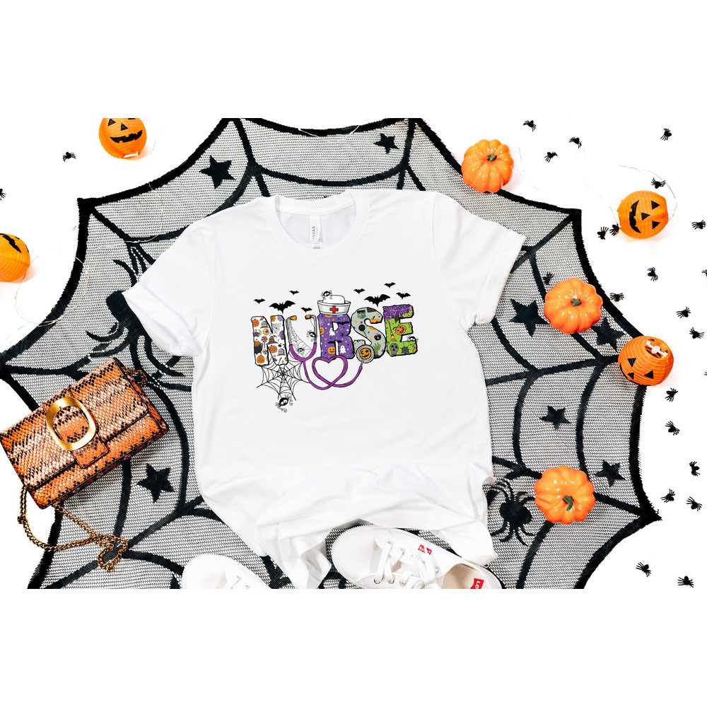 Halloween Nurse Shirt, Spooky Nurse Shirt, Spooky Shirt, Cute Halloween Shirt, Nurse Shirt, Halloween Woman Shirt, Halloween Gift.jpg