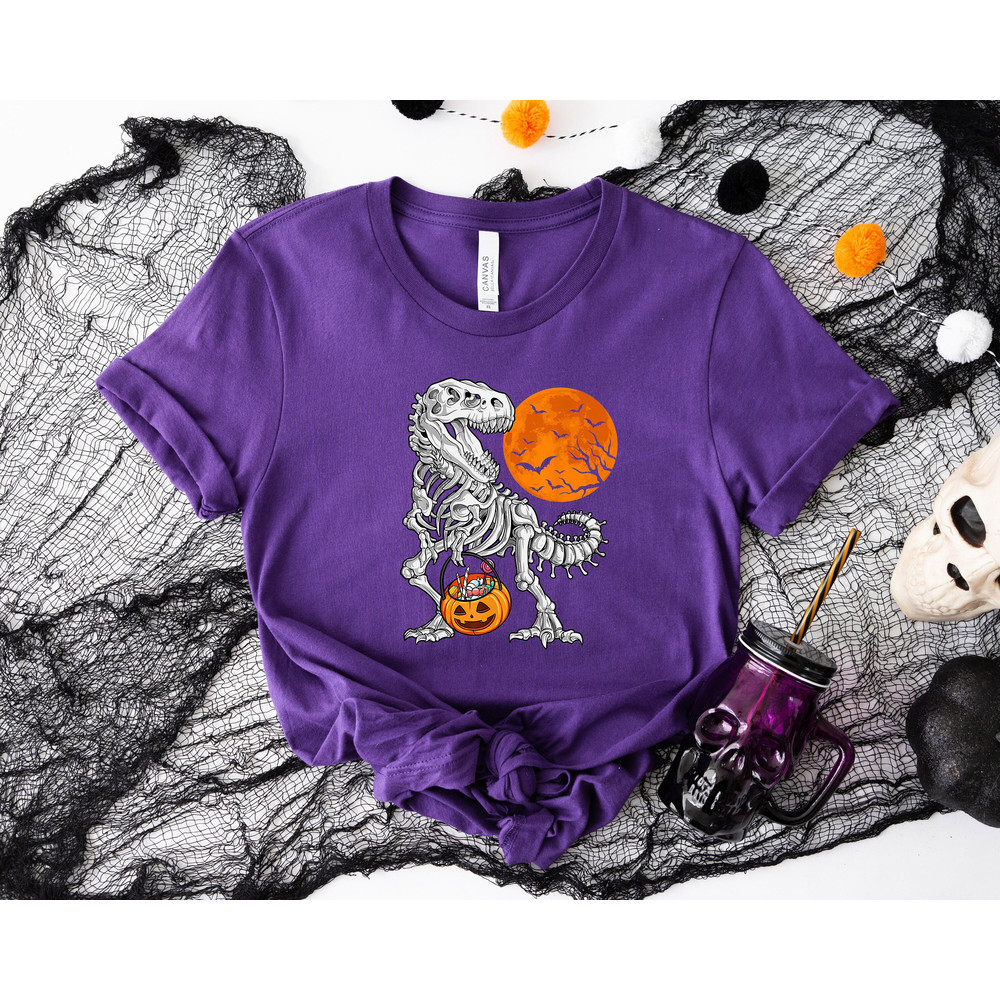 Halloween T-Rex Shirt, Halloween Kids Shirt, Halloween Sweatshirt, Spooky Season Shirt, Halloween Dinosaur Sweatshirt, Gift For Halloween 1.jpg