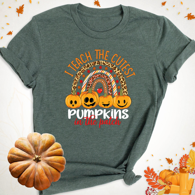 Halloween Fall Teacher Shirt, I teach the Cutest Pumpkins in the Patch, PumpkinTeacher Shirt, HalloweenTeacher Tee, HorrorSeasonTeacher Gift.jpg