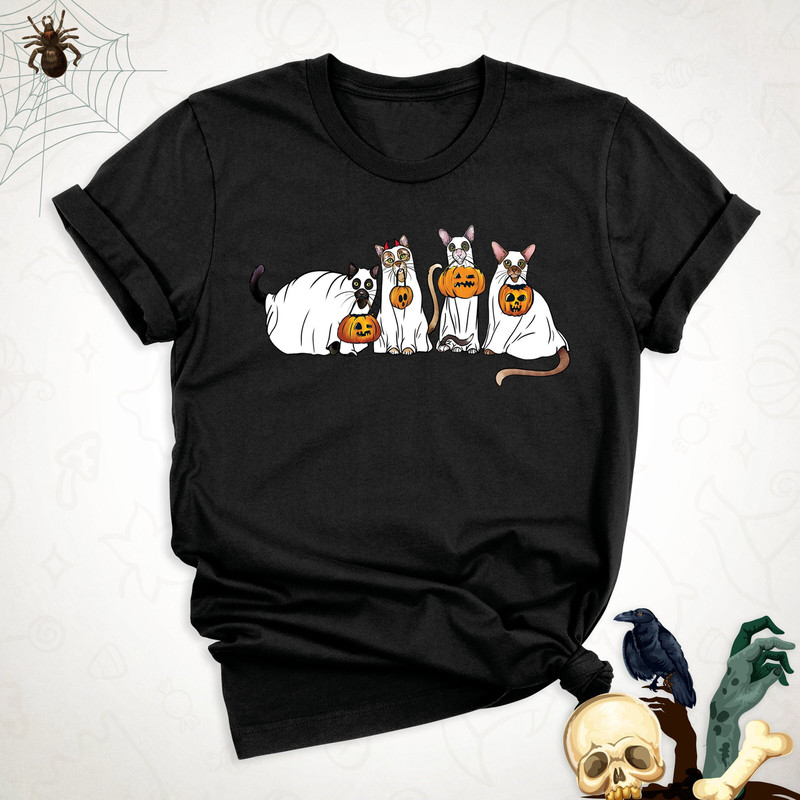 Halloween Ghost Cat Shirt, Ghost Cat Shirt Women, Ghost Shirt for Cat Lovers, Halloween Horror Shirt, Halloween Party Shirt, Halloween Gift.jpg