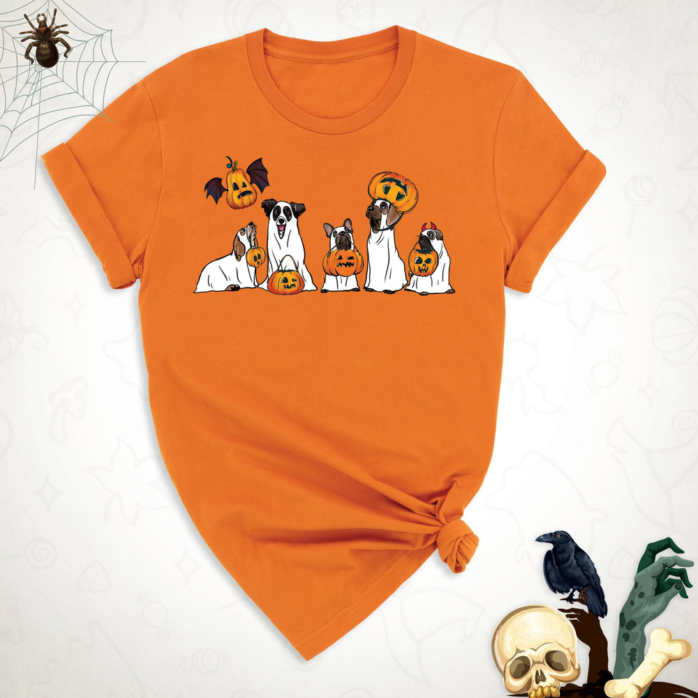 Halloween Ghost Dogs Shirt, Halloween Pumpkins Shirt, Ghost Shirt Dog Lovers, Halloween Horror Shirt, Halloween Party Shirt, Halloween Gift.jpg