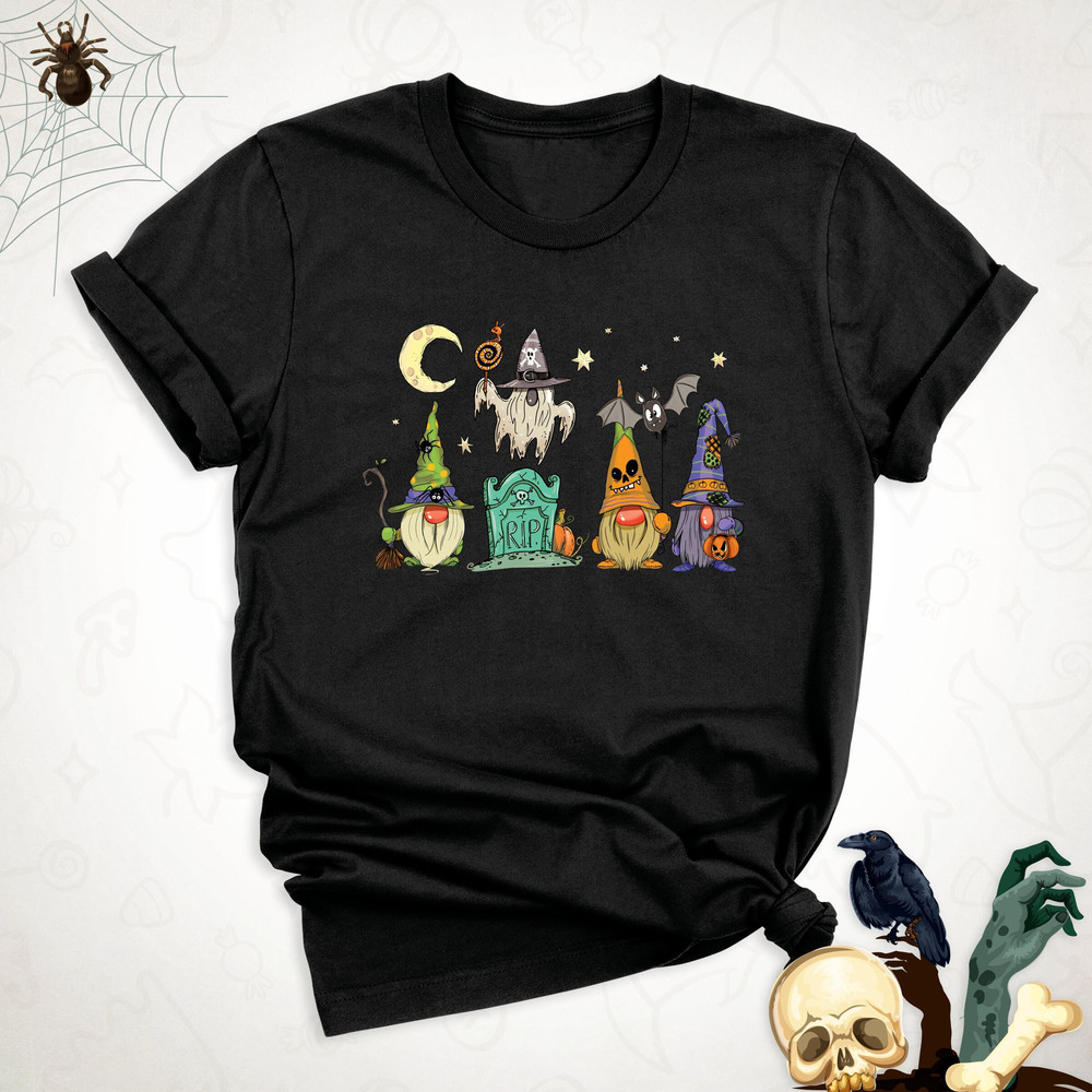 Halloween Ghost Gnomes Shirt, Tombstone Gnomes Shirts, Halloween Gnomes T-Shirt, Halloween Cute Gnomes Shirt, Halloween Night Outfits.jpg
