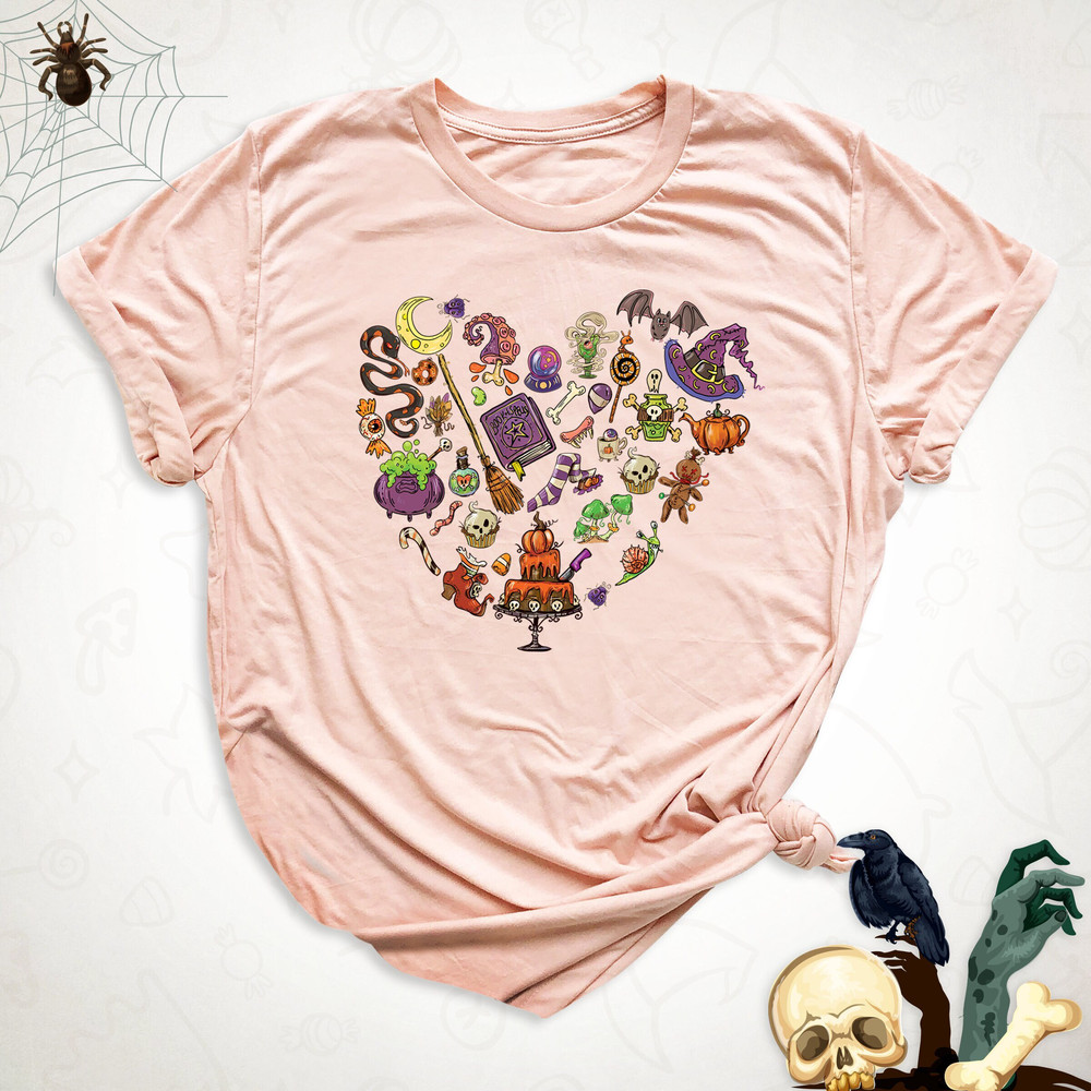 Halloween Heart Shirt, Pumpkin Shirt, Fall Season Shirt, Little Things Halloween Shirt, Halloween Witch Shirt, Halloween Gift, Witch Hat Tee.jpg