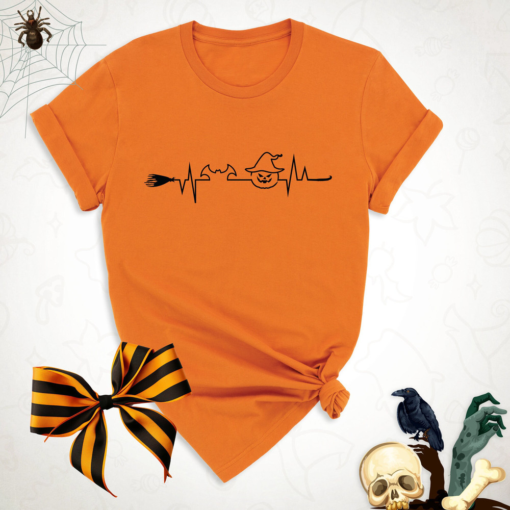 Halloween Witch Heartbeat Shirt, EKG Heartbeat Halloween Shirt, Medical Heart Rhythm Shirt, Nurse Halloween Shirt, Cardiology Arrhythmia Tee.jpg