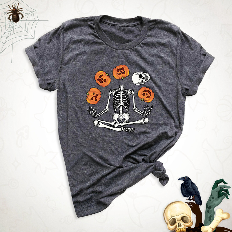 Halloween Yogi Skeleton Meditation Shirt, Spooky Namaste Halloween Shirt, Halloween Yoga shirt, Halloween Gift for Yogi, Namaste Witch Shirt.jpg