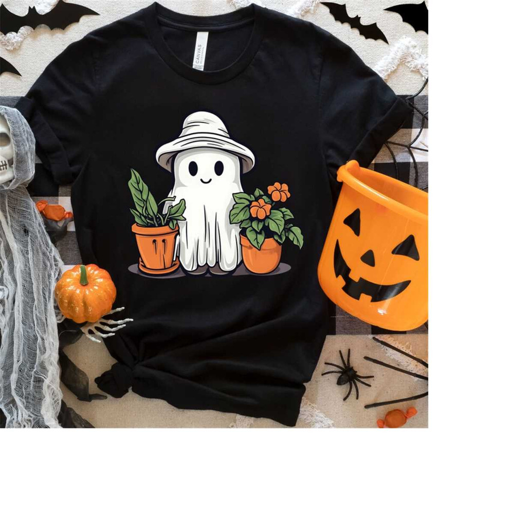 Halloween Plant Lovers Gardening Tshirt, Ghost Plant Sweatshirt, Spooky Season Gifts, Plant Ghost Lady Shirt, Spooky Gar.jpg