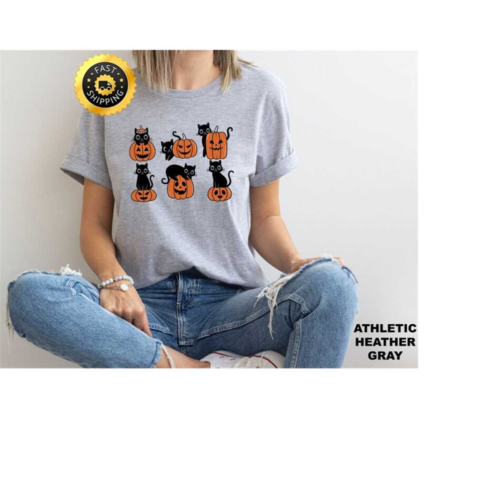 Halloween Pumpkin Cats shirt, Happy Halloween shirt, Halloween Cat Gift, Cute Halloween Tee, Halloween Gift, Funny Pumpk.jpg