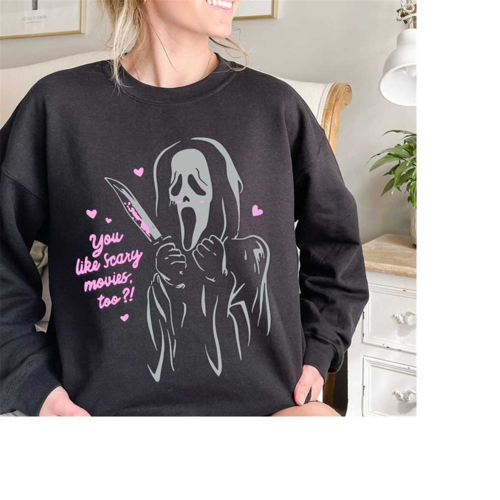Halloween Scream Ghost Face Tshirt, Vintage Halloween Sweatshirt, Horror Movie Characters Hoodie, Halloween Funny Shirt,.jpg