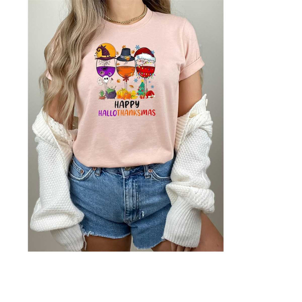Happy HalloThanksMas Wine Shirt , Cute Drinking T-shirt , Funny Festival Tee,Women Christmas Shirt, Thanksgiving Tee, Ha.jpg