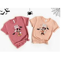 hey boo mickey minnie shirt, mickey halloween shirt, pumpkin mickey, disney spooky season shirt, disney halloween shirt