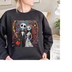 jack holding heart halloween tshirt, nightmare before christmas sweatshirt, halloween skeleton vibes tee, fall womens sw