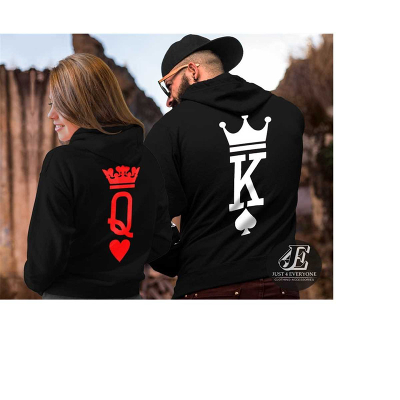 King Queen Hoodies, King Queen Set, Couples Matching, Couples Hoodie, Matching Hoodie, Couple Hoodies, Gift For Couple.jpg